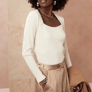Banana Republic Square neck ribbed sweater